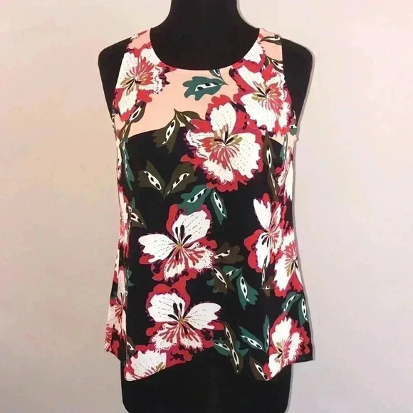 Cabi Hibiscus Floral Lily Print Blouse Tank Size S - Picture 2 of 7